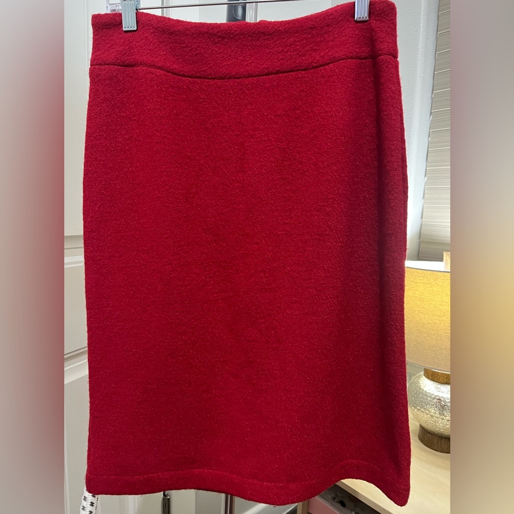 ZALINAH WHITE Made in Britain Women’s  Red Wool Blend Pencil Skirt Sz 10 (US 8)